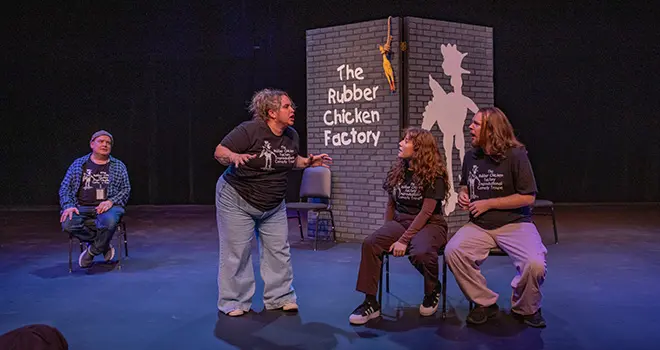 TCC improve troupe, Rubber Chicken Factory preforms.