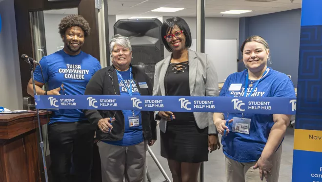 Student Help Hub ribbon cutting
