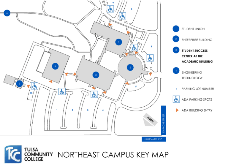 TCC Northeast Campus Key Map