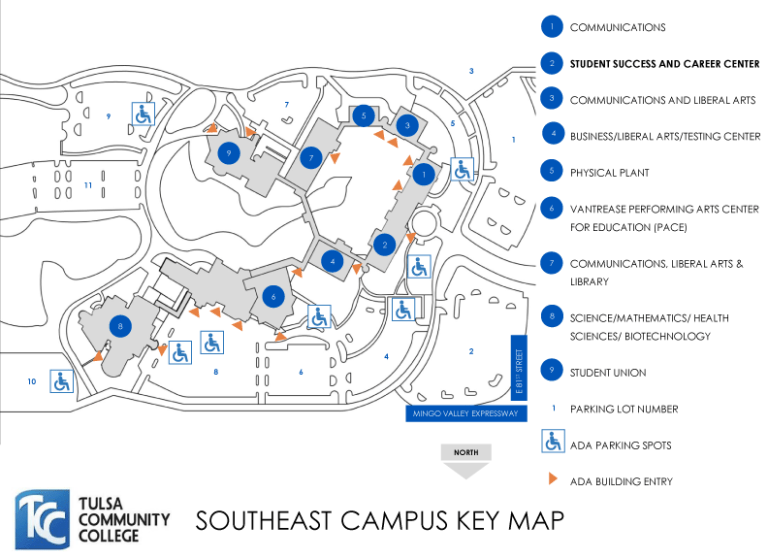 TCC Southeast Campus Key Map