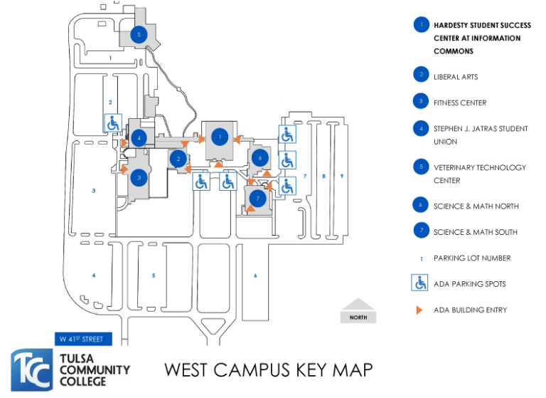 TCC West Campus Key Map